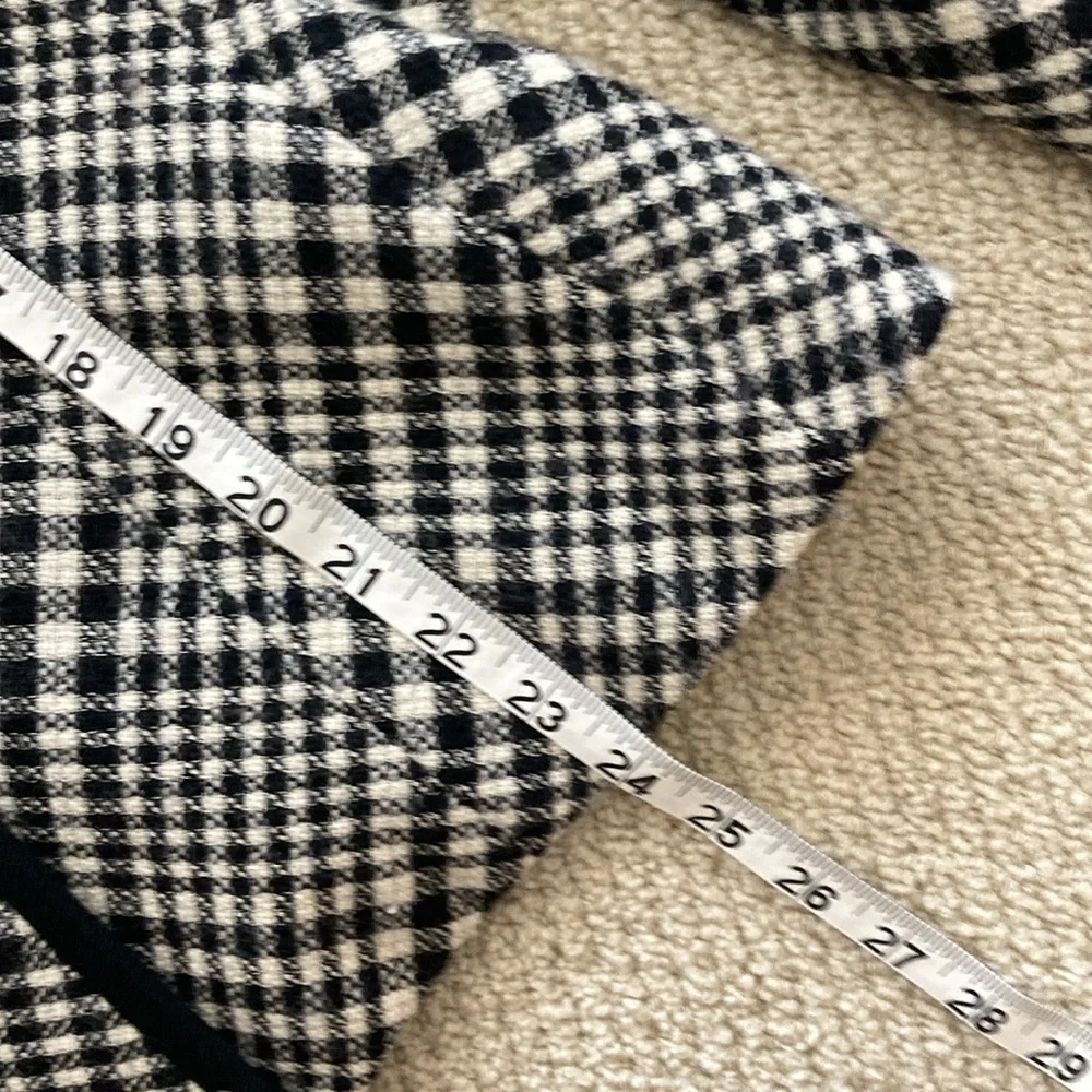 Linda Allard Ellen Tracy 100% Wool Coat Black White Tweed Style Tailored Size 14